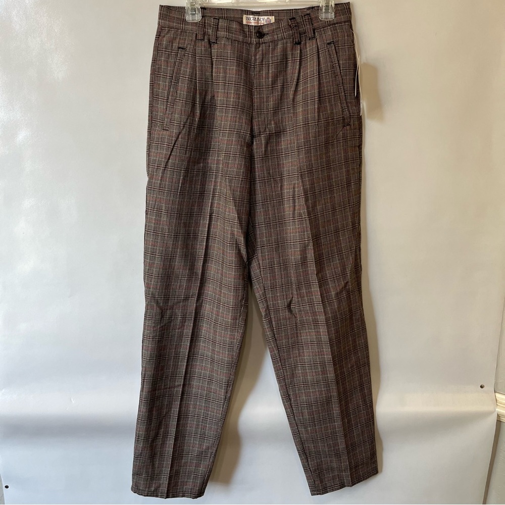 Vintage Bugle Boy Plaid High Rise Pleated Pants NWT